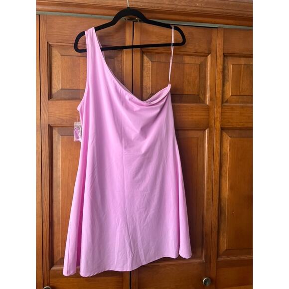 NWOT Abercrombie & Fitch Women's One Shoulder Traveler Mini Dress Pink Size XL - Picture 7 of 13